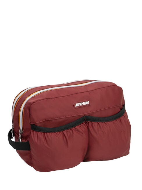 ALBAS Double zip beauty case with pockets red syrah - Beauty Case