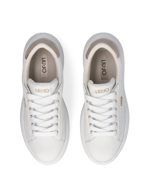 CASPER 01 Sneakers with laminated insert white / light gold - Women’s shoes
