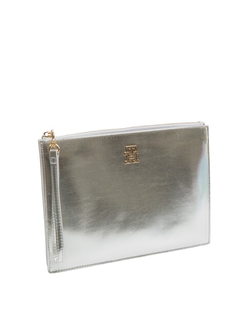 TH MONOGRAM Envelope clutch with wristlet metallic silver - Women&rsquo;s Bags