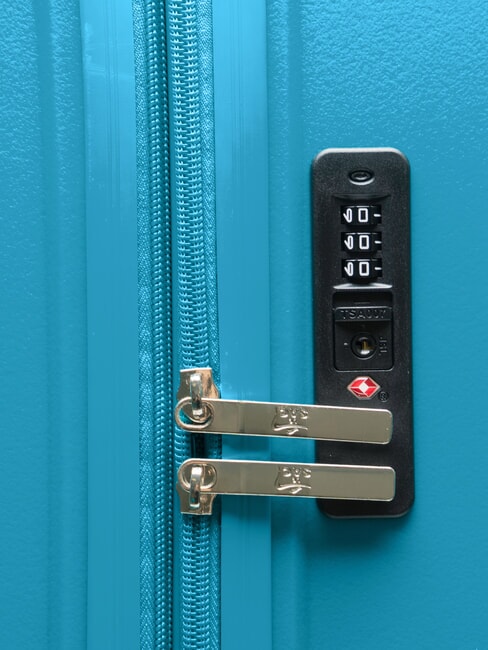 SLIDE Large, expandable trolley malachite blue - Rigid Trolley Cases