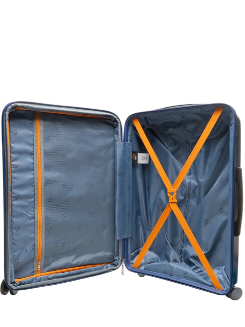 SLIDE Cabin Set + Medium and Large expandable, ultra-resistant royal blue - Rigid Trolley Cases