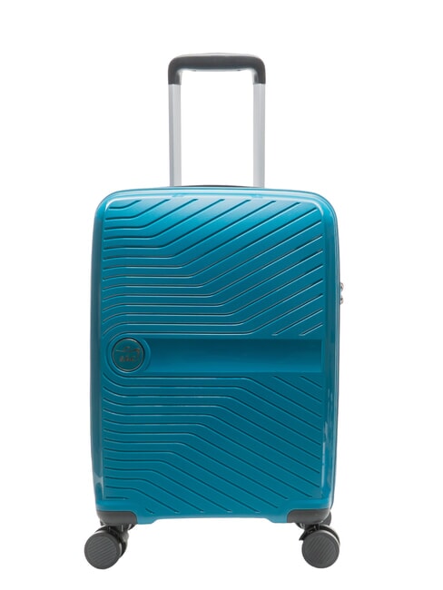 SLIDE Cabin Set + Medium and Large expandable, ultra-resistant malachite blue - Rigid Trolley Cases