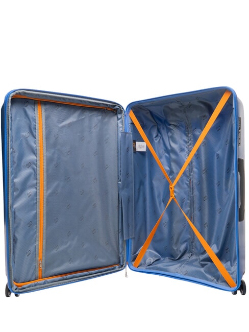 SLIDE Cabin Set + Medium and Large expandable, ultra-resistant haze blue - Rigid Trolley Cases