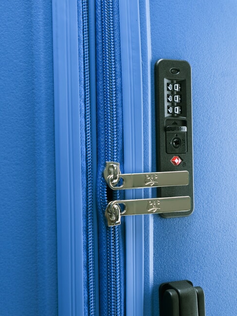 SLIDE Cabin Set + Medium and Large expandable, ultra-resistant haze blue - Rigid Trolley Cases