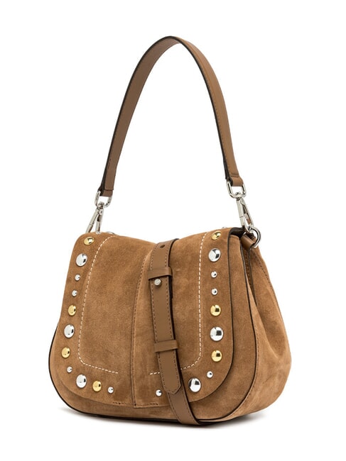 HELENA ROUND Dual-function suede bag caramel - Women’s Bags