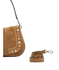 GIANNI CHIARINI HELENA ROUND Dual-function suede bag caramel - Women’s Bags - 3