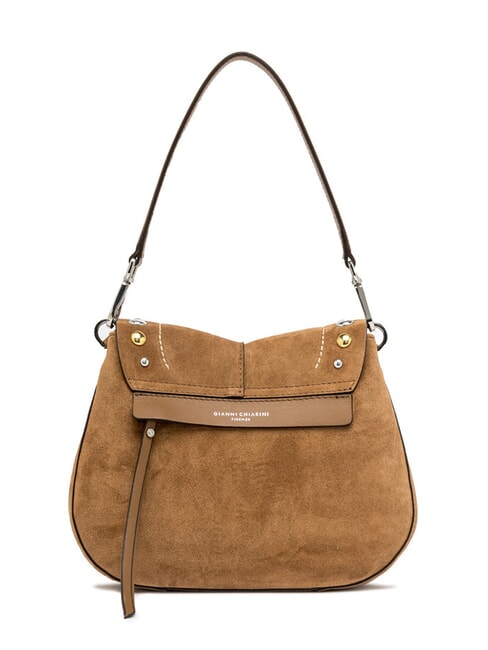 HELENA ROUND Dual-function suede bag caramel - Women’s Bags