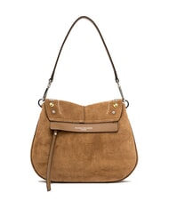 GIANNI CHIARINI HELENA ROUND Dual-function suede bag caramel - Women’s Bags - 4