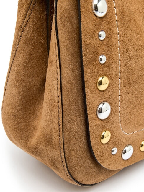 HELENA ROUND Dual-function suede bag caramel - Women’s Bags
