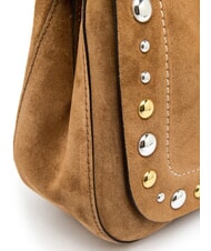 GIANNI CHIARINI HELENA ROUND Dual-function suede bag caramel - Women’s Bags - 5