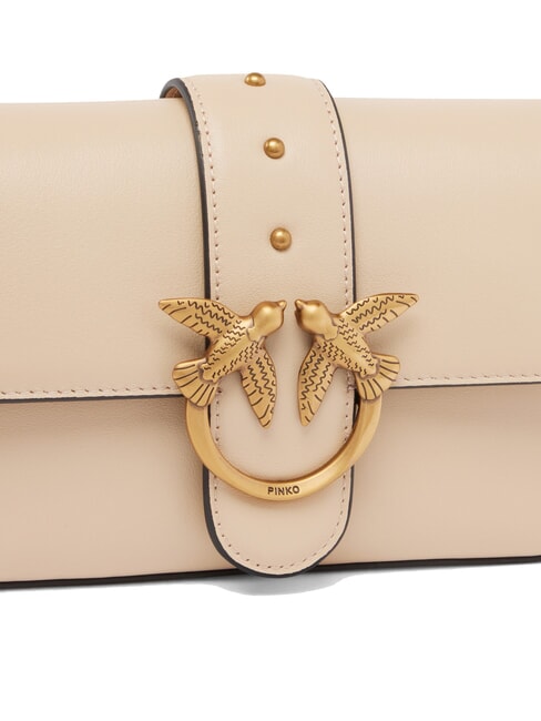 LOVE ONE SLOUCHY Mini leather shoulder bag beige-smoky gray-antique gold - Women&rsquo;s Bags