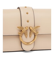 PINKO LOVE ONE SLOUCHY Mini leather shoulder bag beige-smoky gray-antique gold - Women&rsquo;s Bags - 3