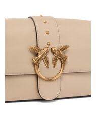 PINKO LOVE ONE CLASSIC SLOUCHY Leather shoulder bag beige-smoky gray-antique gold - Women’s Bags - 3