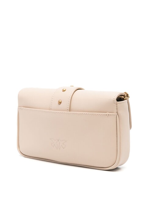 LOVE ONE POCKET Leather shoulder bag beige-smoky gray-antique gold - Women’s Bags