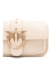 PINKO LOVE ONE POCKET Leather shoulder bag beige-smoky gray-antique gold - Women’s Bags - 3