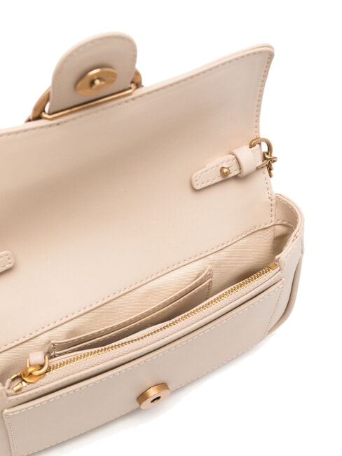 LOVE ONE POCKET Leather shoulder bag beige-smoky gray-antique gold - Women’s Bags