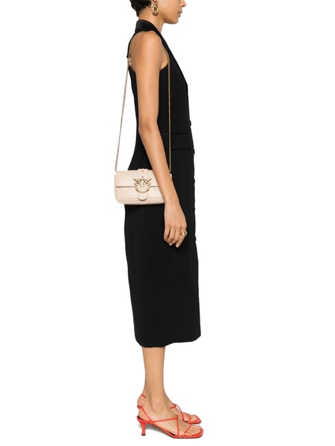 LOVE ONE POCKET Leather shoulder bag beige-smoky gray-antique gold - Women’s Bags