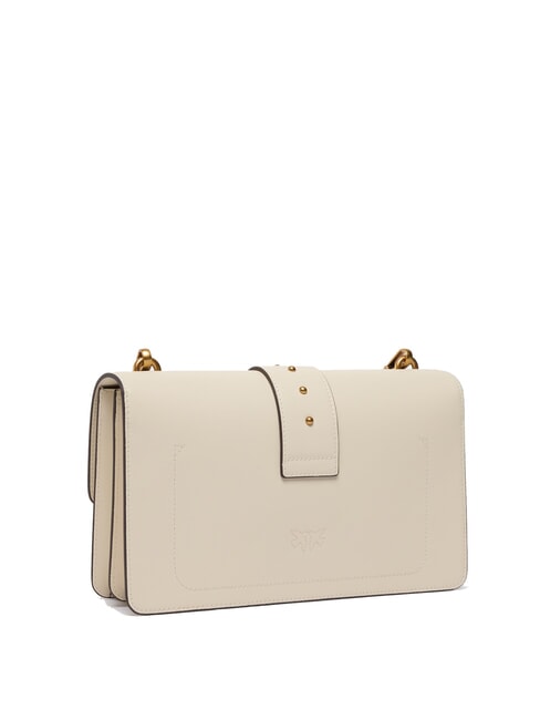 LOVE ONE CLASSIC Leather shoulder bag with flap silk white-antique gold - Women’s Bags