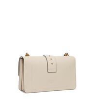 PINKO LOVE ONE CLASSIC Leather shoulder bag with flap silk white-antique gold - Women’s Bags - 2