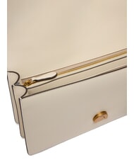 PINKO LOVE ONE CLASSIC Leather shoulder bag with flap silk white-antique gold - Women’s Bags - 4