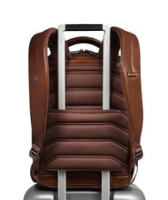PIQUADRO BLUE SQUARE Leather backpack, 14" laptop holder BROWN - Laptop backpacks - 3
