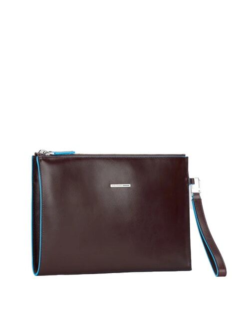 BLUE SQUARE Flat leather clutch MAHOGANY - Women’s Bags