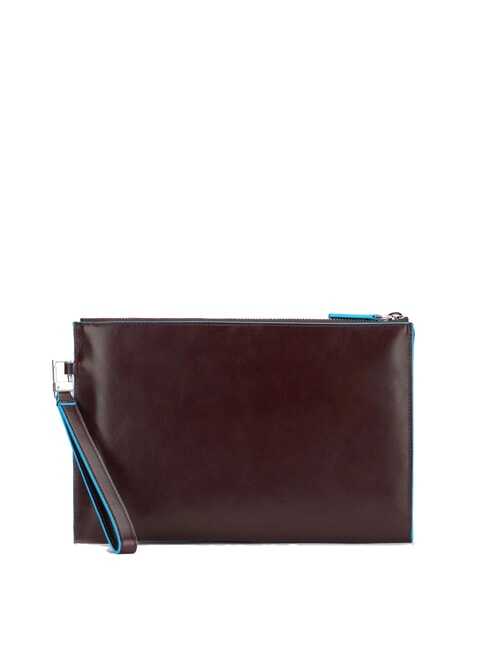 BLUE SQUARE Flat leather clutch MAHOGANY - Women’s Bags