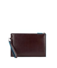 PIQUADRO BLUE SQUARE Flat leather clutch MAHOGANY - Women’s Bags - 3