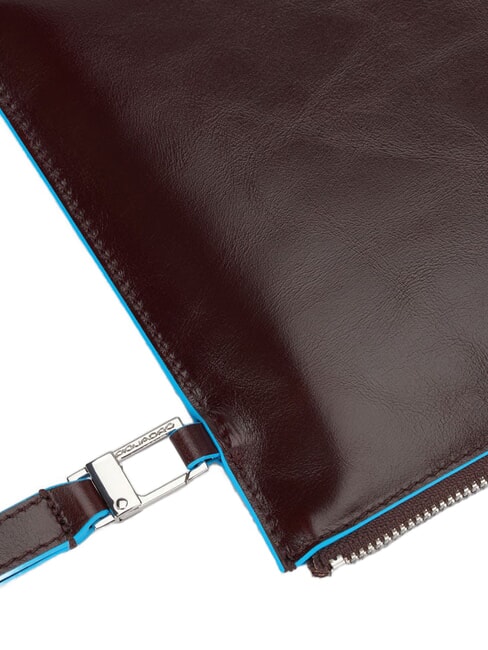 BLUE SQUARE Flat leather clutch MAHOGANY - Women’s Bags