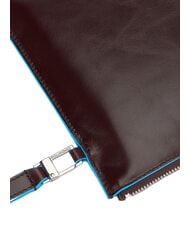 PIQUADRO BLUE SQUARE Flat leather clutch MAHOGANY - Women’s Bags - 4