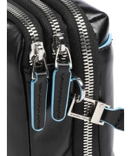 PIQUADRO BLUE SQUARE Organized leather pouch Black - Tablet holder& Organizer - 3