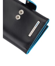 PIQUADRO BLUE SQUARE Trifold leather wallet and coins Black - Men&rsquo;s Wallets - 3