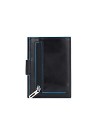 PIQUADRO BLUE SQUARE Trifold leather wallet and coins Black - Men&rsquo;s Wallets - 4
