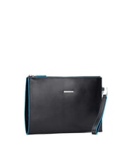 PIQUADRO BLUE SQUARE Flat leather clutch Black - Women’s Bags - 2