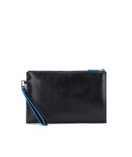 PIQUADRO BLUE SQUARE Flat leather clutch Black - Women’s Bags - 3