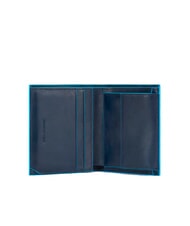 PIQUADRO BLUE SQUARE Vertical leather wallet blue - Men’s Wallets - 2