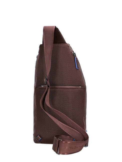 BLUE SQUARE Leather shoulder bag backpack with mini tablet holder MAHOGANY - Over-the-shoulder Bags for Men