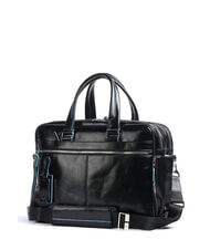 PIQUADRO BLUE SQUARE 15 "laptop briefcase in leather Black - Work Briefcases - 2