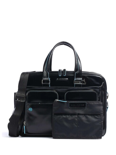 BLUE SQUARE 15 "laptop briefcase in leather Black - Work Briefcases