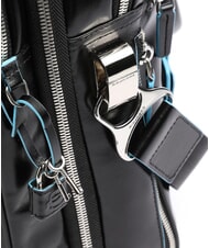 PIQUADRO BLUE SQUARE 15 "laptop briefcase in leather Black - Work Briefcases - 5