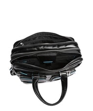 PIQUADRO BLUE SQUARE 15 "laptop briefcase in leather Black - Work Briefcases - 6