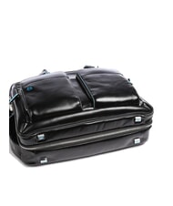 PIQUADRO BLUE SQUARE 15 "laptop briefcase in leather Black - Work Briefcases - 7