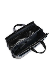 PIQUADRO BLUE SQUARE Leather duffel bag Black - Duffle bags - 5