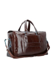 PIQUADRO BLUE SQUARE Leather duffel bag, 15" laptop holder MAHOGANY - Duffle bags - 3