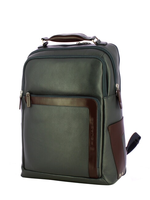 X1 Leather backpack, 15.6" pc holder blue / brown - Laptop backpacks