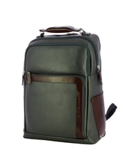 PIQUADRO X1 Leather backpack, 15.6" pc holder blue / brown - Laptop backpacks - 2