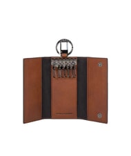 PIQUADRO BLACK SQUARE Leather key case with 6 hooks LEATHER - Key holders - 2