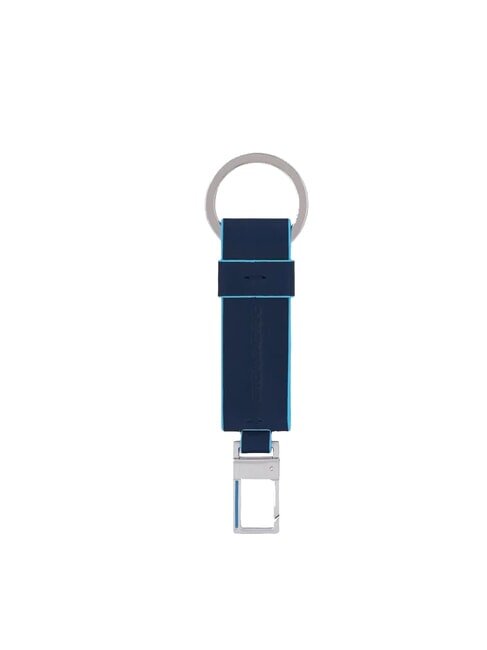 BLUE SQUARE Leather car key ring blue - Key holders