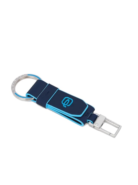 BLUE SQUARE Leather car key ring blue - Key holders
