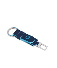 PIQUADRO BLUE SQUARE Leather car key ring blue - Key holders - 3